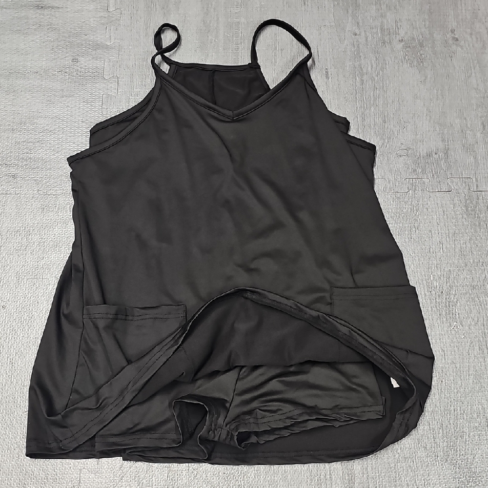 Black Sleeveless Romper with Pockets